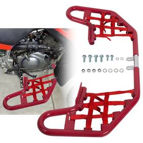 Aftermarket Ta0221 For Yamaha Warrior 350 Yfm350x 1987-2004 Red Nerf Bars With Nets Aluminum