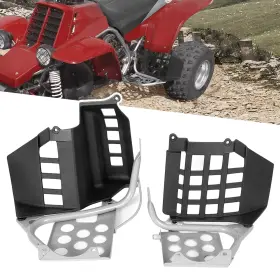 Ta0411 Aftermarket New Silver Heel Guards Footrest For Yamaha Banshee Yfz350 Left Right Nerf Bars