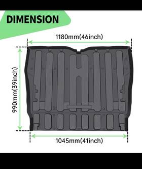 Allweather Lq-004-bentian Cpowace Rear Rubber Cargo Bed Liner Mat For 2016-2023 Honda Pioneer 1000-5 M5