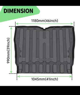 Lq-004-bentian Allweather Cpowace Rear Rubber Cargo Bed Liner Mat For 2016-2023 Honda Pioneer 1000-5 M5