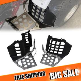 Besteryus Bec171 Heel Guards Footrest For 1990-2006 Yamaha Banshee Lh Rh Nerf Bars Black Silver