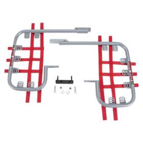 Dg Performance 2849-d182276-atv Steel Nerf Bars-silver Bar-red Web For 2009-2018 Honda Trx250x