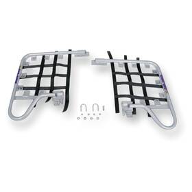 Dg Performance 6133-d152844-atv Steel Nerf Bars-silver Bar-black Web For 2003-2008 Suzuki