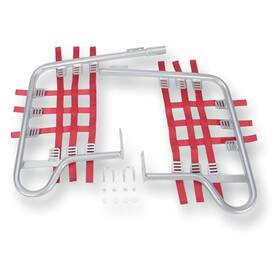 Dg Performance 6136-d152850-atv Steel Nerf Bars-silver Bar-red Web For 1999-2008 Honda Trx400ex