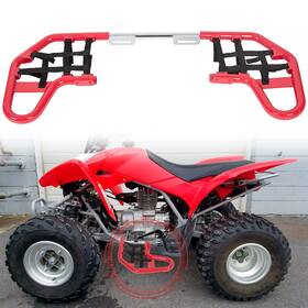 Ecotric Et-350-r-z2 Nerf Bars With Nets Guards Rack Compatible Honda Trx 250ex Models Red 2001-2024