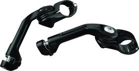 Kuryakyn 191209015992 Tour Tech 6in Back Arms With 1-1/4in Clamps Without Pegs Black