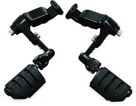 Kuryakyn 191209018481 Ergo Iii Adjustable Mount With Trident Dually Iso Pegs Gloss Black