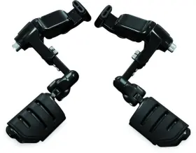 Kuryakyn 191209018481 Ergo Iii Adjustable Mount With Trident Dually Iso Pegs Gloss Black