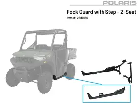 2889180 Polaris Oem 22ft-25ft Ranger Sp 570 Crew Rock Guards With Step- 2 Seat-