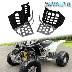 Suc171 Suvauto Heel Guards Footrest For 1987-2006 Yamaha Banshee Lh Rh Nerf Bars Black