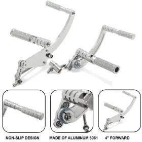 Rsho-fcvt1300-pol-yp20314 Tarazon For Honda Fury 1300 Billet 4 Inch Polished Forward Controls Pedal Vt13cx Vt13cxa Abs