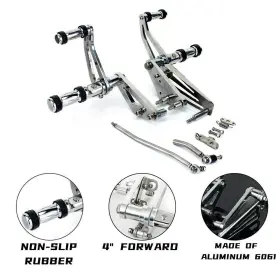Rsxvs1100-sil-gsp1 Tarazon 4 Inch Forward Controls Linkage For Yamaha Vstar Xvs1100 Custom 99-09 Aluminum Cnc
