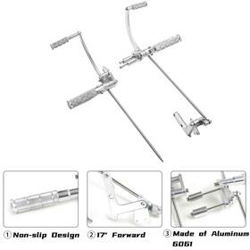 Tarazon Rsya-fcvmx12-pol-gsp 17 Inch Forward Controls Footpegs For Yamaha V Max 1200 Vmx1200 1985-2007 Aluminum