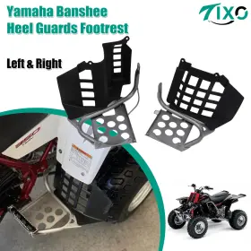 To-c171 Tixo Heel Guards Footrest For 1987-2006 Yamaha Banshee Lh Rh Nerf Bars Black Silver