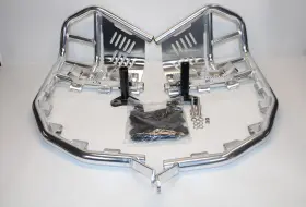 Webbing-116-632-0008 Tusk 116-632-0008 Foot Peg Nerf Bars With Heel Guards Silver Black