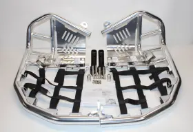 Webbing-19-2281 Tusk 19-2281 Foot Peg Nerf Bars With Heel Guards Silver Black
