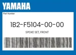 Yamaha Genuine Spoke Set, Front 1B2-F5104-00-00 New. Price: $43.37.