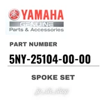 Yamaha Genuine Oem Parts Spoke Set 5NY-25104-00-00 For YZ125 New. Price: $142.60.