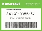 Kawasaki Genuine Step,foot Board,rh,f.black 34028-0055-6Z New. Price: $60.89.