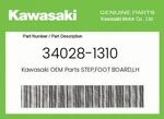 Kawasaki Genuine Step,foot Board,lh 34028-1310 New. Price: $70.19.