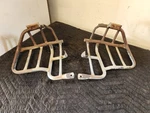#A389 Kawasaki Lakota Kef 300 Left Right Foot Pegs Heel Guards 1995-2003 Used. Price: $70.00.